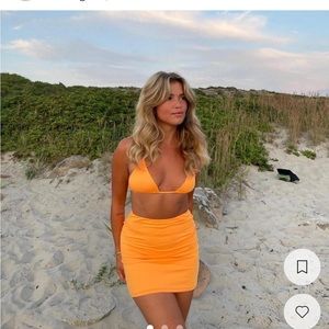 Djerf Avenue Swim Skirt - Tangerine